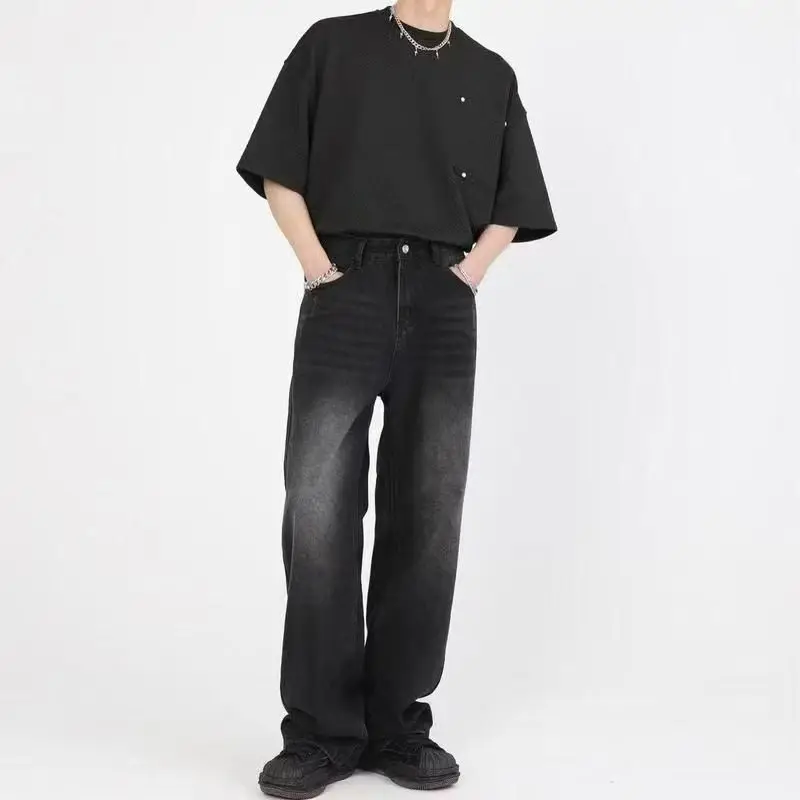 Korean Fashion Men Wide Leg Je - огляд і ціна Streetwear Brand Denim